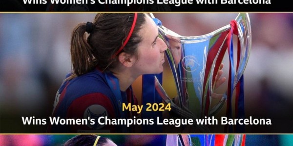 锦鲤阿森纳女足前锋卡尔登泰近5个赛季，4次随队问鼎女足欧冠